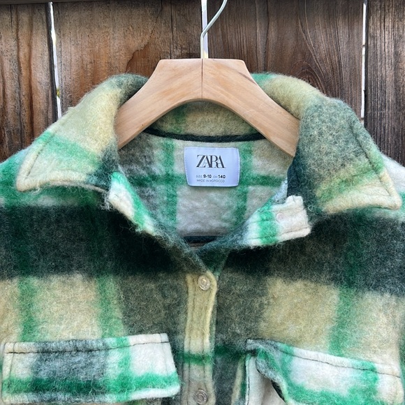 Zara cropped Short Checked Jacket Size 9-10 - Picture 5 of 11